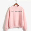 Love Yourself kpop Capless Sweatshirts outwear Hip-Hop Women and men Turtleneck New DNA  K-pop Clothes 2019