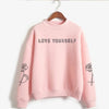 Love Yourself kpop Capless Sweatshirts outwear Hip-Hop Women and men Turtleneck New DNA  K-pop Clothes 2019