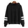 Womens Hoodie Sweatshirt Long Sleeve Striped Print Hooded Collar Lace Up Fashion Simple Jumper Pullover Tops Spring Autumn Women