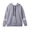 Womens Hoodie Sweatshirt Long Sleeve Striped Print Hooded Collar Lace Up Fashion Simple Jumper Pullover Tops Spring Autumn Women