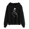 Women Hoodies Casual Kpop Finger Heart Love Pattern Hooded Sweatshirts Fashion Drawstring Long Sleeve Female Pullovers Plus Size