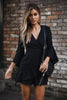 VOZRO 2019 Solid Color V Lead Sexy Bind Form Lace Design Waist Long Sleeve Winter Maxi Party Dress Women Vestidos Dresses Befree