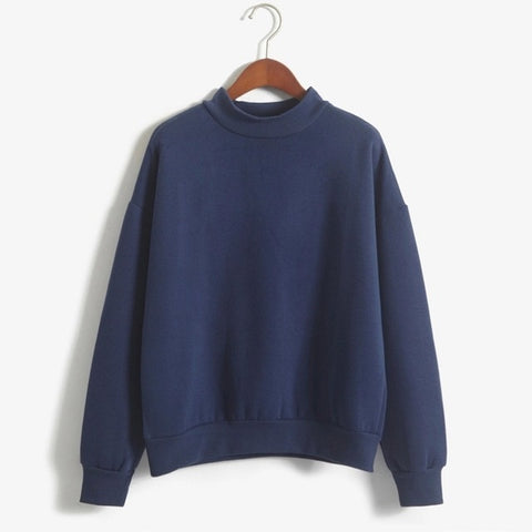 Wholesale M-XXL Cute Women Hoodies Pullover 9 colors 2018 Autumn Coat Winter Loose Fleece Thick Knit Sweatshirt Female