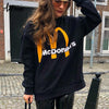 Artsnie Spring 2019 Black Casual Knitted Sweatshirt Women O Neck Long Sleeve Loose Pullovers Letter Streetwear Sweatshirts Mujer